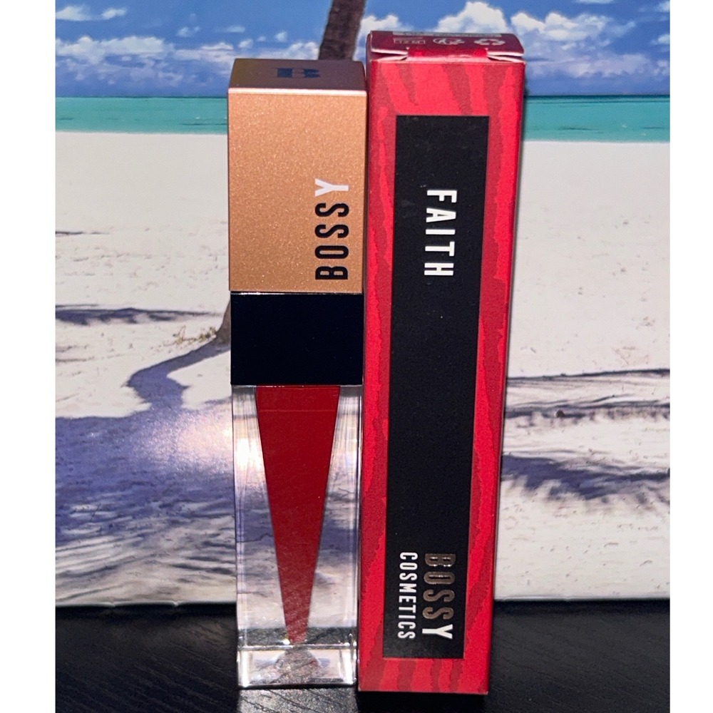 BOSSY Cosmetics FAITH Liquid Lipstick Red Matte Long Lasting Full Size New